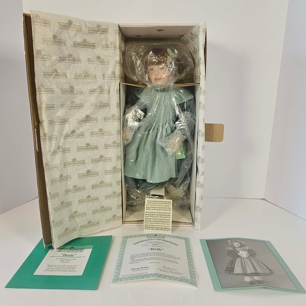 Ashton Drake Beth Little Women Porcelain Doll Wendy Lawton COA New in Box 1994